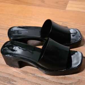 Ardene Women's Black Slide Block Sandals